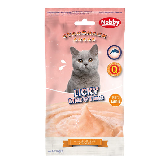 StarSnack LICKY Malt & Tuna – Schleckcreme mit Thunfisch, Huhn & Malz für Genießer