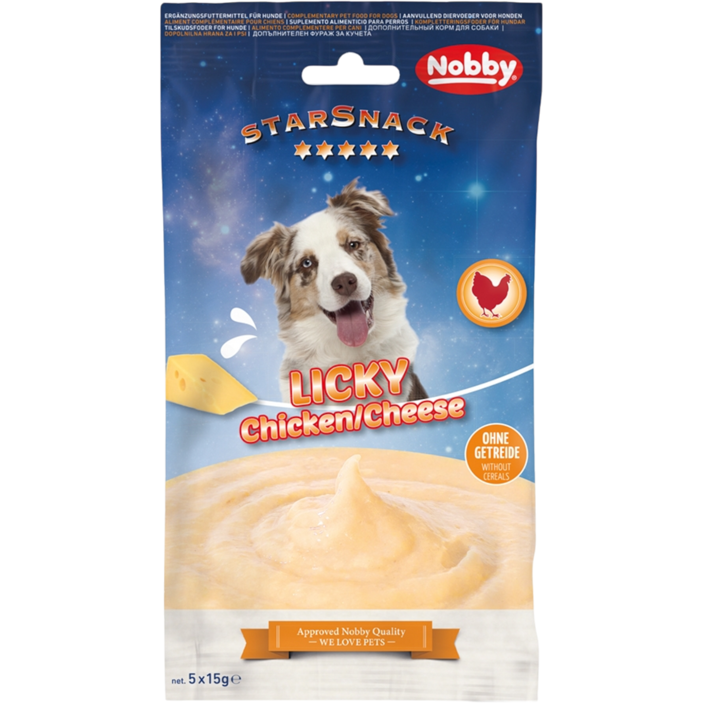 StarSnack LICKY Dog Chicken & Cheese – Cremige Belohnung mit zartem Huhn & feinem Käse