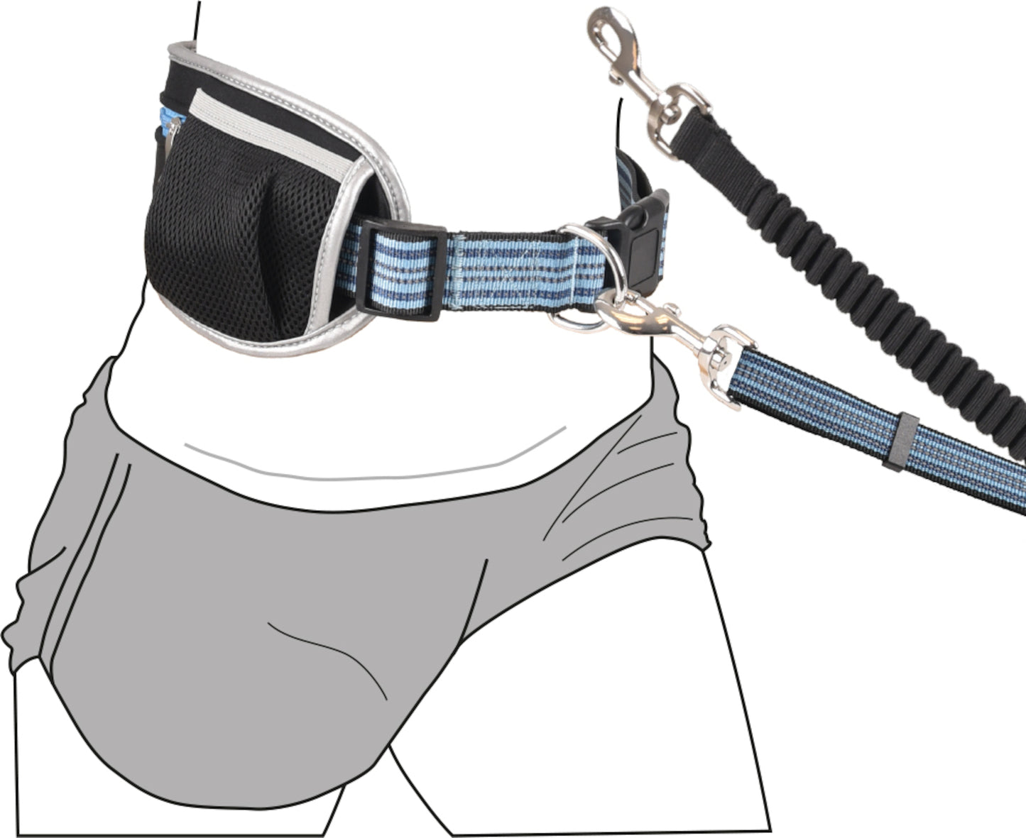 Joggingleine mit Hüftgurt Rono – Komfort & Sicherheit für aktive Hundebesitzer