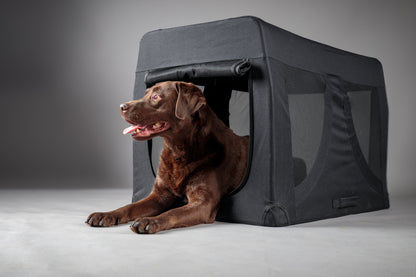 Transportkäfig Gepetto Schwarz – Leicht, Faltbar & Sicher für Ihren Hund!