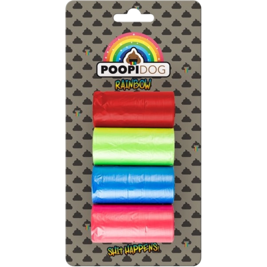 Poopidog - Stilvolle Hundekotbeutel Rainbow in verschiedenen Größe