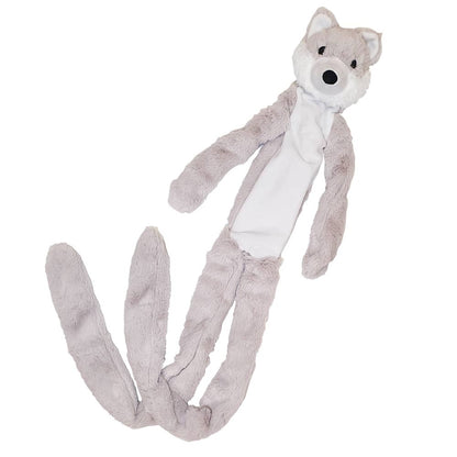 Plüschtier „Long“ Wolf – Extra langer Spielspaß mit Quietscher, Knisterkörper & Seil