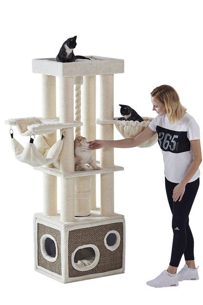 Kratzbaum „Lilian“ – Der luxuriöse Wohlfühlort für große Katzen