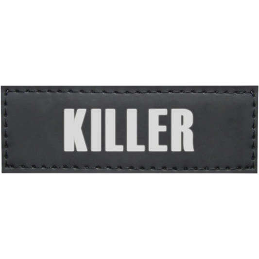 Klettsticker "KILLER" – Mit Augenzwinkern und hoher Sichtbarkeit