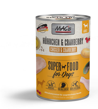 Mac’s Dog Hühnchen & Cranberry – Getreidefreie Vollnahrung mit Gelenk- & Blasenschutz
