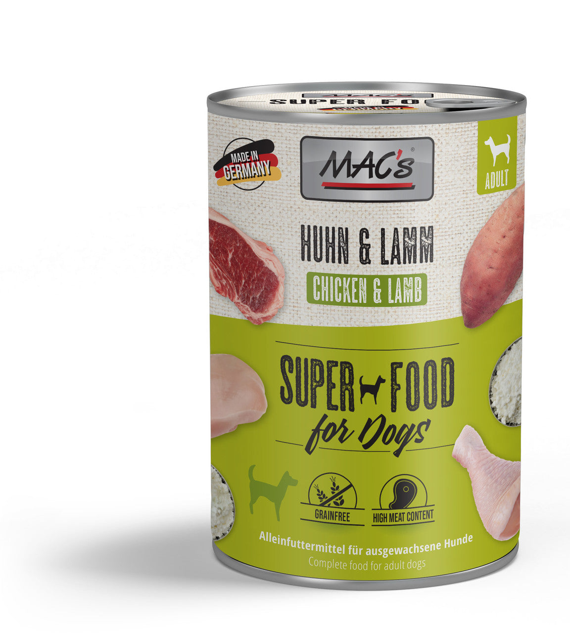 Mac’s Dog Huhn & Lamm – Getreidefreie Vollnahrung mit Süßkartoffel & Frischkäse