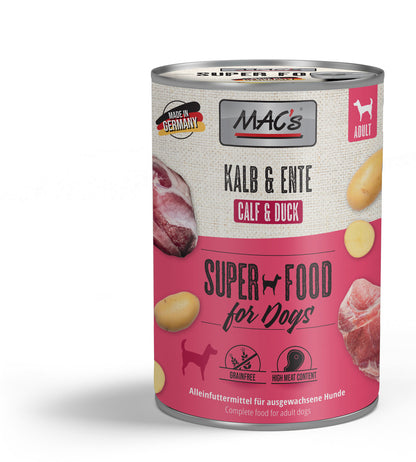 Mac’s Dog Kalb & Ente – Getreidefreie Vollnahrung mit Kartoffel & drei Fleischsorten