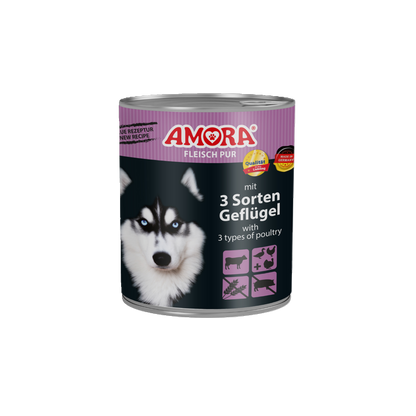 AMORA Fleisch Pur – Rind & 3 Sorten Geflügel