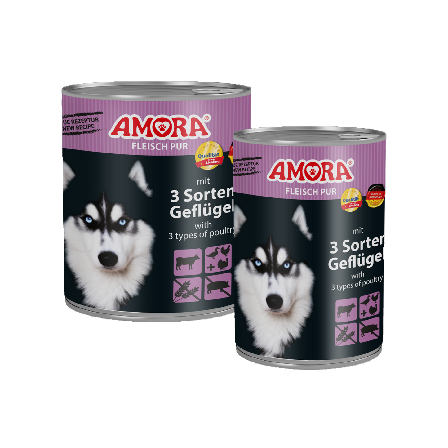AMORA Fleisch Pur – Rind & 3 Sorten Geflügel