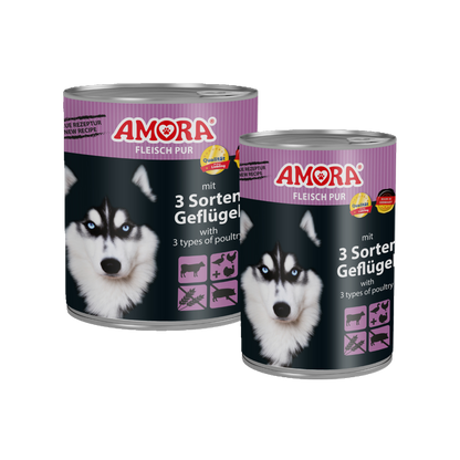AMORA Fleisch Pur – Rind & 3 Sorten Geflügel
