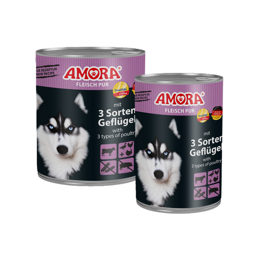 AMORA Fleisch Pur – Rind & 3 Sorten Geflügel