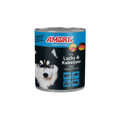 AMORA Fleisch Pur – Rind mit Lachs & Kabeljau