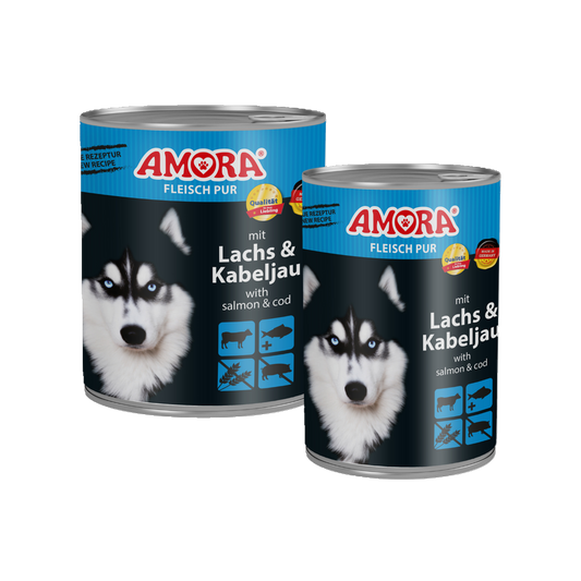 AMORA Fleisch Pur – Rind mit Lachs & Kabeljau