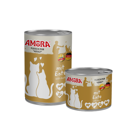 AMORA Cat Ente pur – Natürliche, ehrliche Fleischpower für anspruchsvolle Katzen