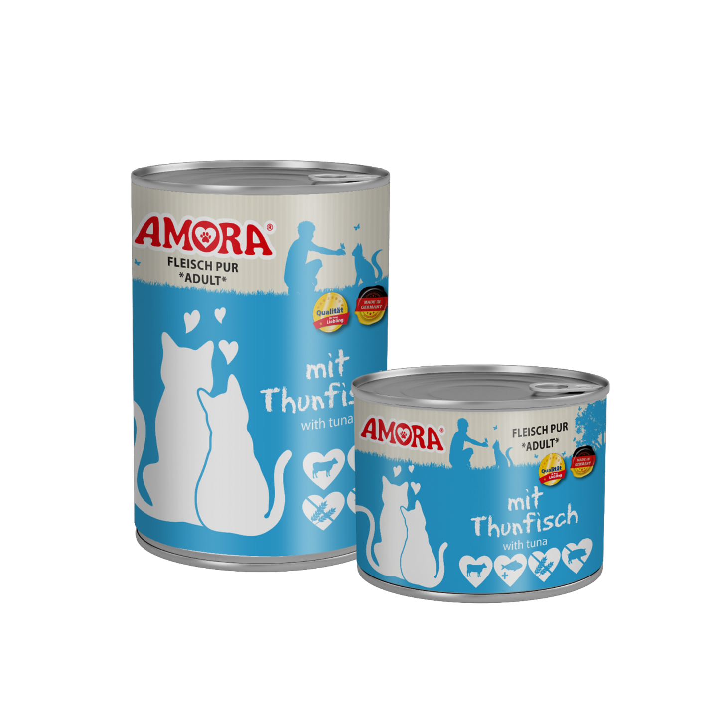 AMORA Cat Fleisch Pur Thunfisch – Natürliche Vollnahrung mit feinem Fischanteil