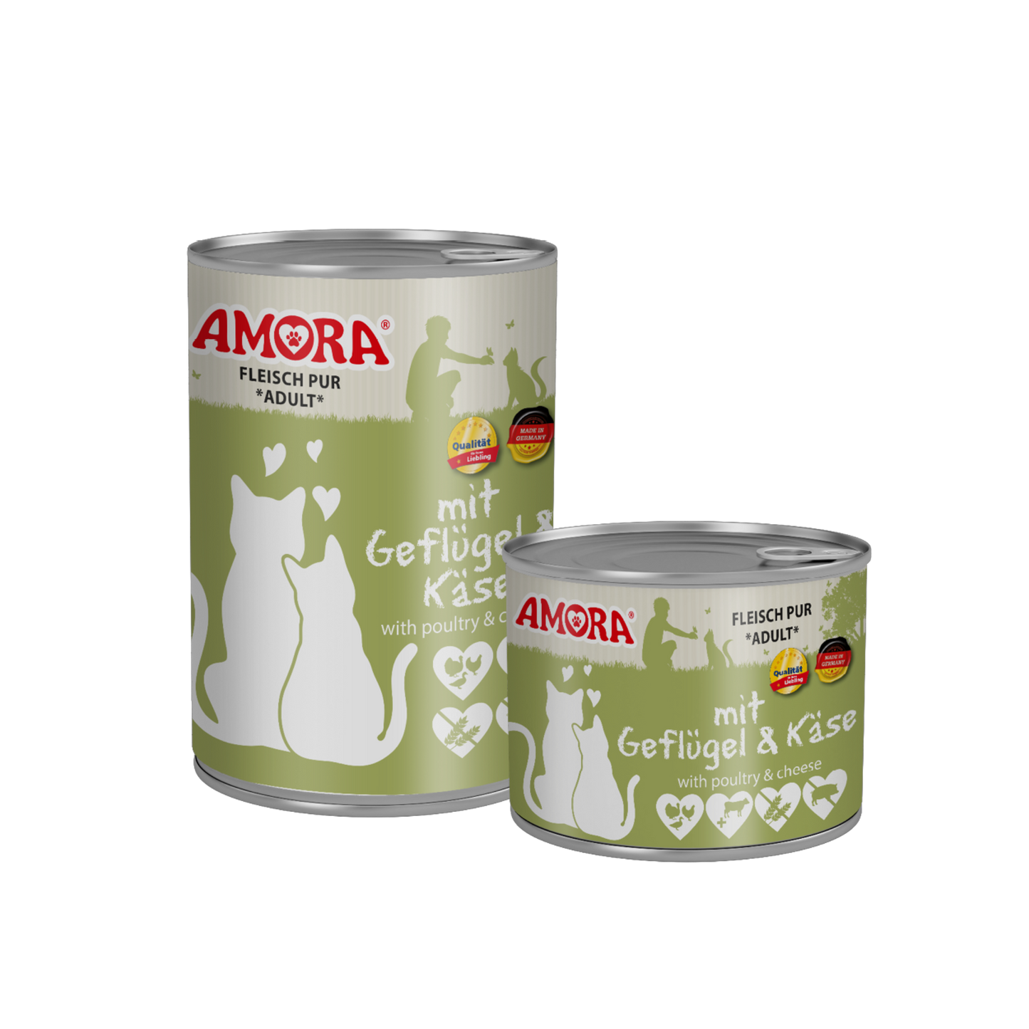 AMORA Cat Pur Geflügel + Käse – Herzhaft, proteinreich und unwiderstehlich cremig
