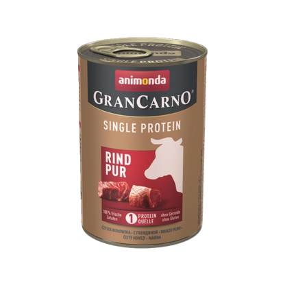 Animonda GranCarno Single Protein Rind – Reines Monoprotein-Nassfutter für ausgewachsene Hunde