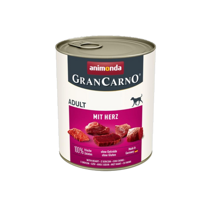 Animonda GranCarno® Adult mit Herz – Nassnahrung mit Rinderbrühe und Distelöl