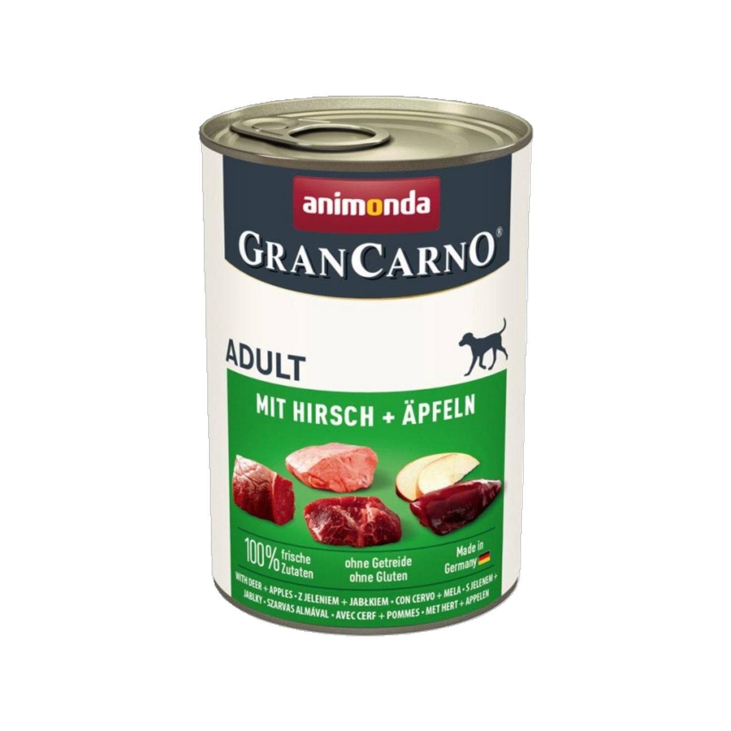 Animonda GranCarno® Adult mit Hirsch & Äpfeln – Nassnahrung mit Wildbrühe, Apfel und Distelöl