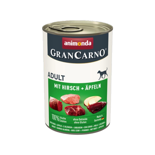Animonda GranCarno® Adult mit Hirsch & Äpfeln – Nassnahrung mit Wildbrühe, Apfel und Distelöl