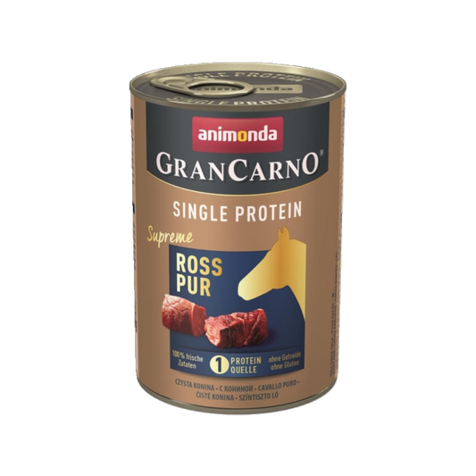 Animonda GranCarno Single Protein Pferd – Nassnahrung mit Pferdefleisch für ausgewachsene Hunde
