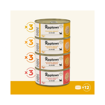Applaws Cat Nassfutter Multipack in Brühe – Huhn-Selection