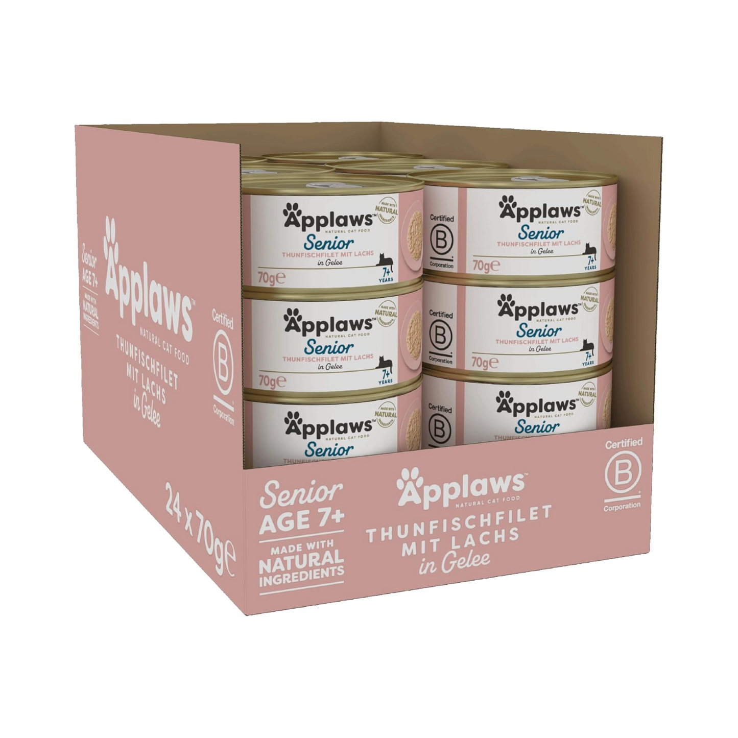 Applaws Senior Thunfisch & Lachs in Gelee – Köstliche und natürliche Mahlzeit für ältere Katzen