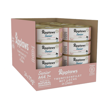Applaws Senior Thunfisch & Lachs in Gelee – Köstliche und natürliche Mahlzeit für ältere Katzen