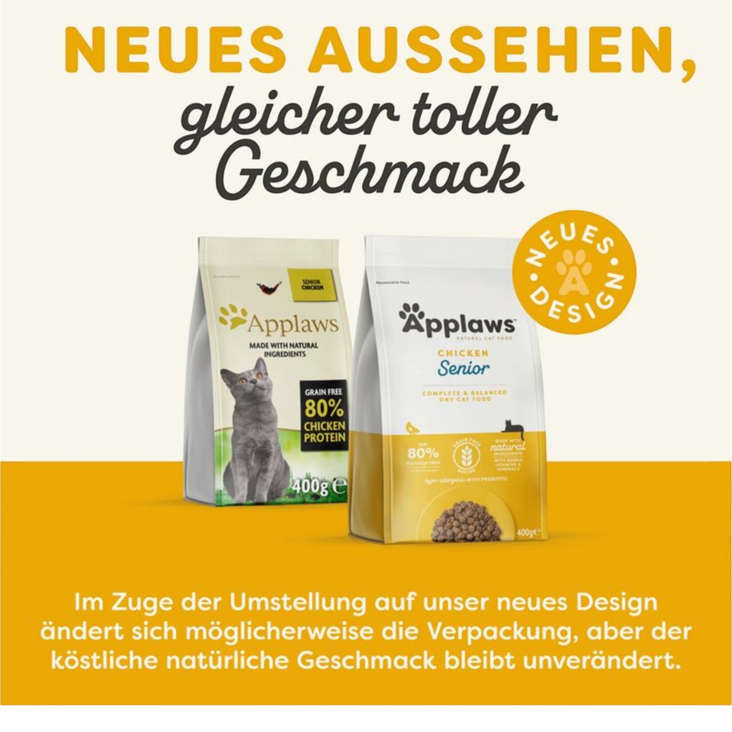 Applaws Cat Trockenfutter Senior Huhn – Getreidefreie Premium-Nahrung für ältere Katzen