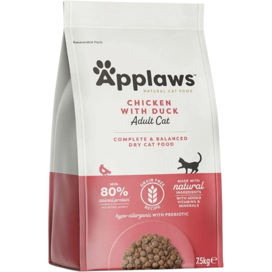 Applaws Adult – Hühnchen mit Ente – Getreidefreies Trockenfutter für Katzen