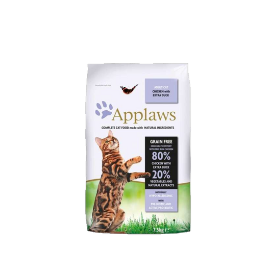 Applaws Adult – Hühnchen mit Ente – Getreidefreies Trockenfutter für Katzen