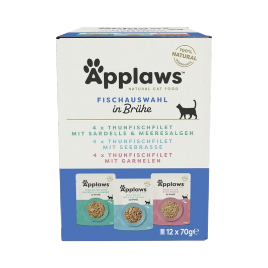 Applaws Cat MP Fisch 12x70g – Fischauswahl in Brühe für ausgewachsene Katzen