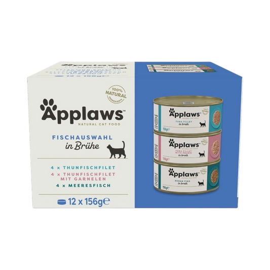 Applaws Cat MP Fisch Selection 12x156g – Fischauswahl in Brühe für ausgewachsene Katzen
