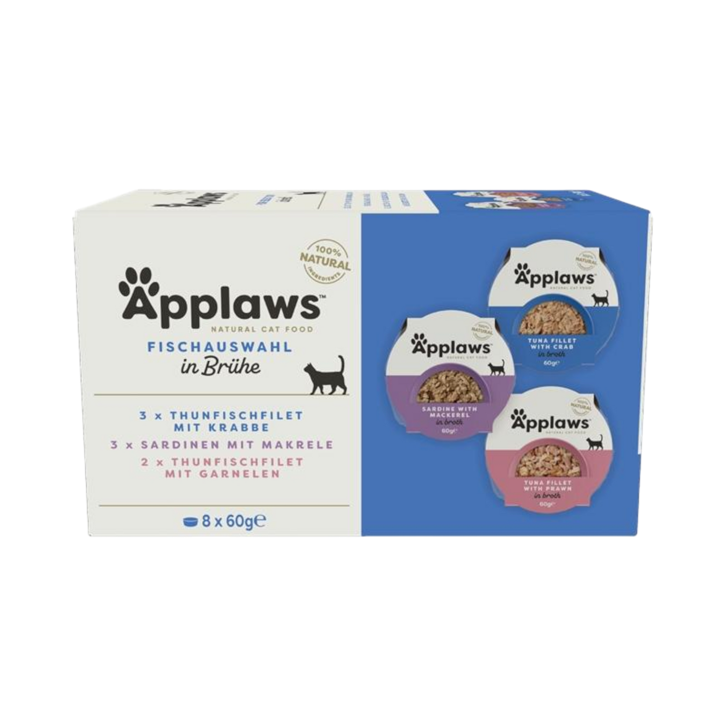 Applaws Cat MP Fisch Selection 8x60g – Premium-Nassfutter mit Fisch für Katzen