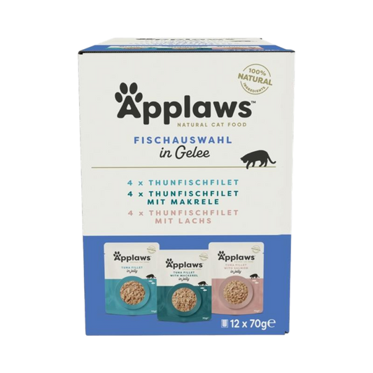 Applaws Cat MP Fisch in Gelee 12x70g – Vielfältiger Fischgenuss in praktischen Portionen
