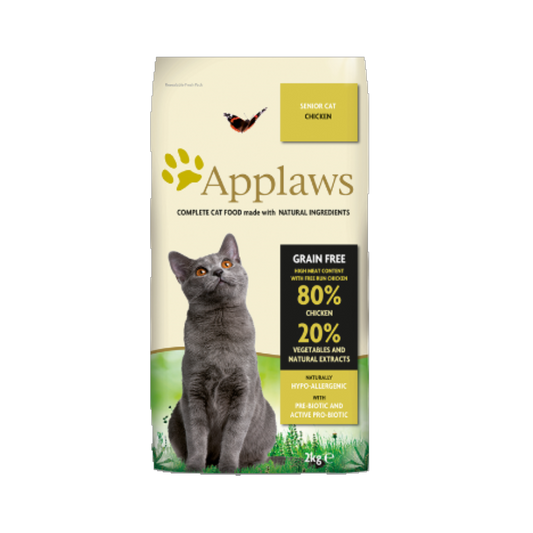 Applaws Senior – Hühnchen – Getreidefreies Trockenfutter für ältere Katzen