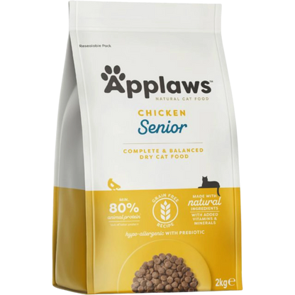 Applaws Cat Trockenfutter Senior Huhn – Getreidefreie Premium-Nahrung für ältere Katzen