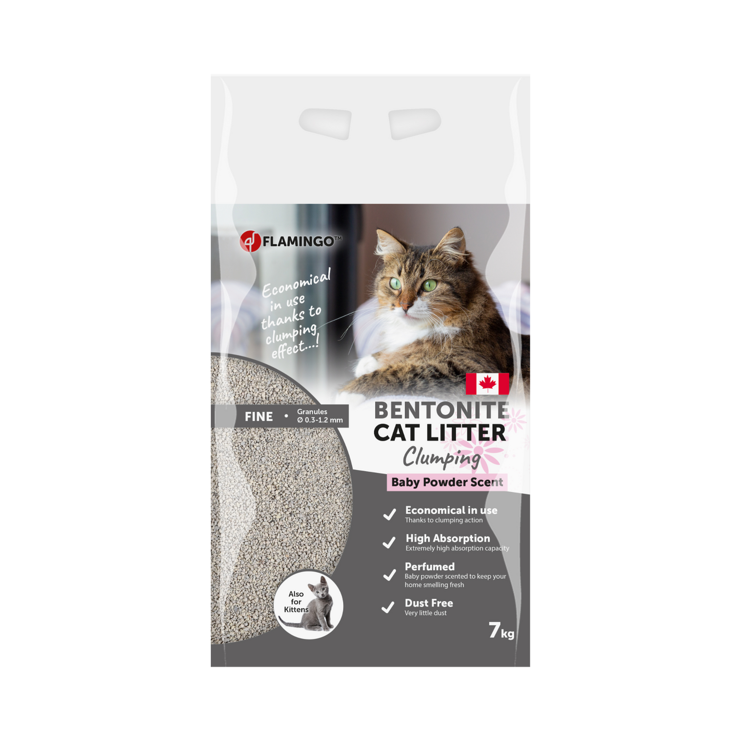 Bentonit-Katzenstreu mit Babypuderduft – Feine Körner für eine frische & hygienische Katzentoilette