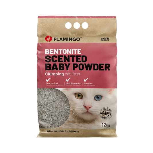 Bentonit-Katzenstreu mit Babypuderduft – Grobe Körner & Klumpend für einfache Reinigung!