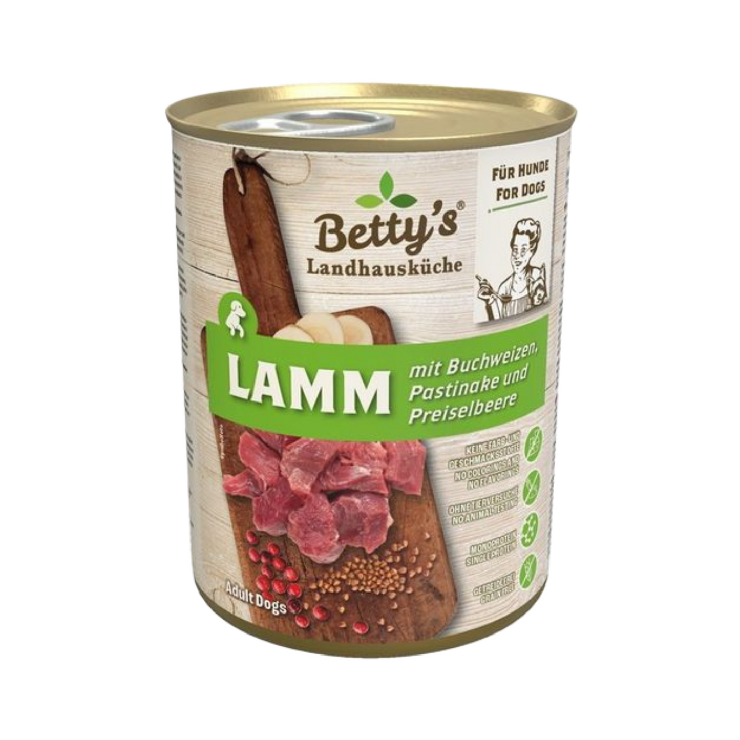 Betty’s Landhausküche für Hunde – Lamm mit Buchweizen, Pastinake & Preiselbeere