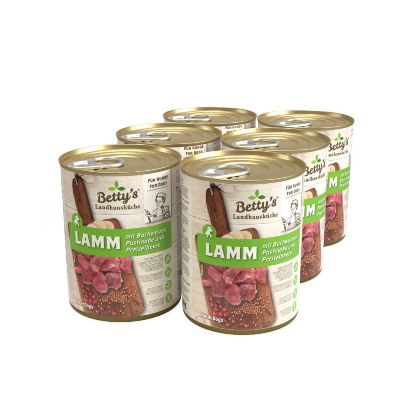 Betty’s Landhausküche für Hunde – Lamm mit Buchweizen, Pastinake & Preiselbeere