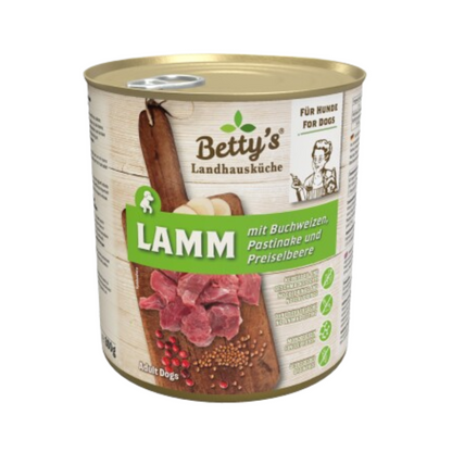 Betty’s Landhausküche für Hunde – Lamm mit Buchweizen, Pastinake & Preiselbeere