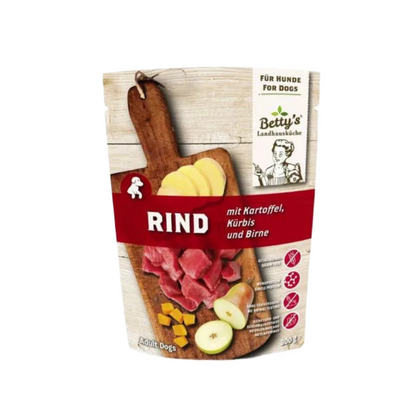 Betty’s Landhausküche für Hunde – Rind mit Kartoffel im Frischebeutel