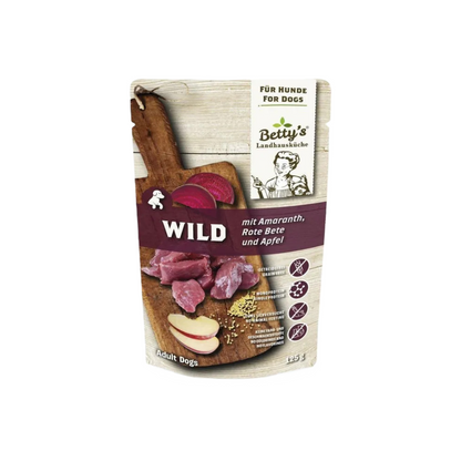 Betty’s Landhausküche Hund – Wild mit Roter Bete & Amaranth im Frischebeutel