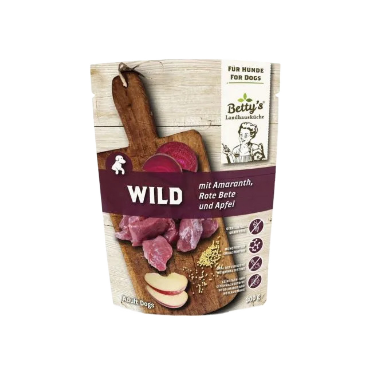 Betty’s Landhausküche Hund – Wild mit Roter Bete & Amaranth im Frischebeutel