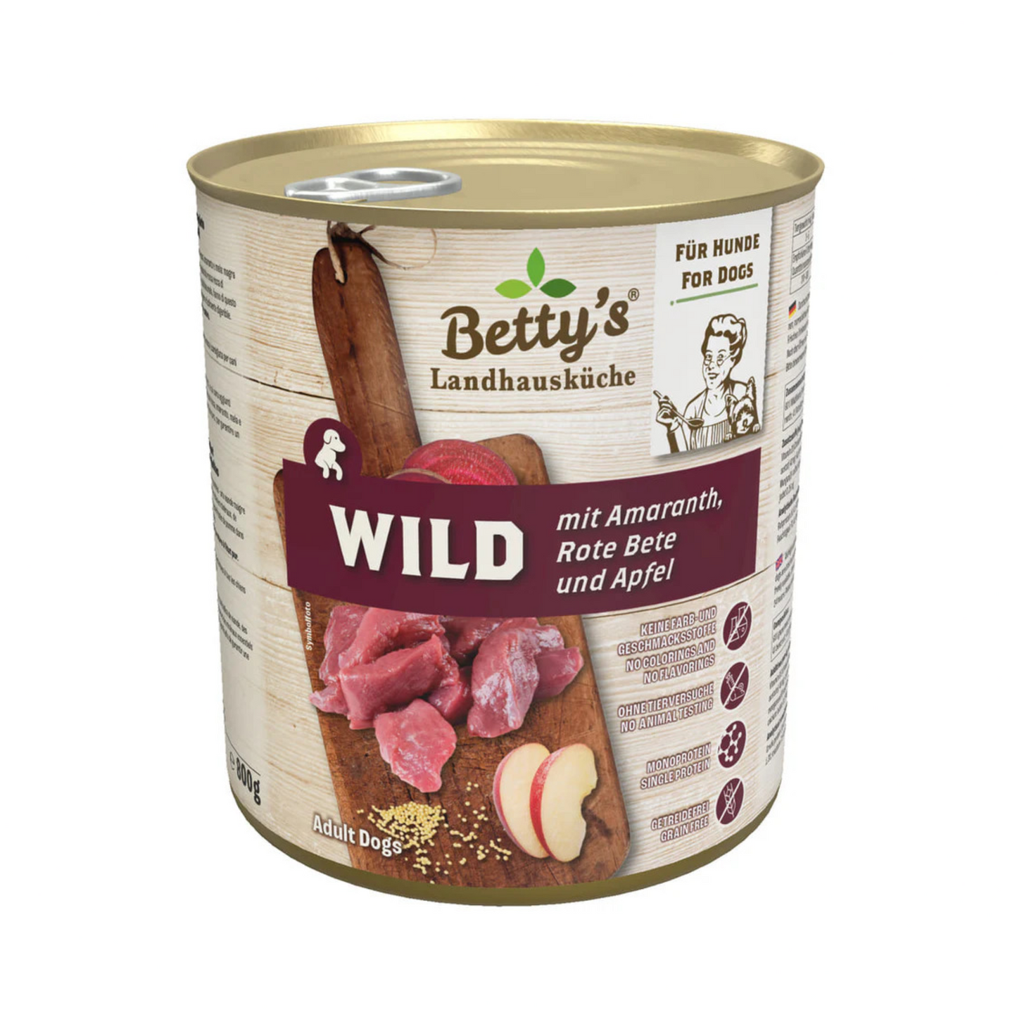 Betty’s Landhausküche für Hunde – Wild mit Roter Bete & Amaranth