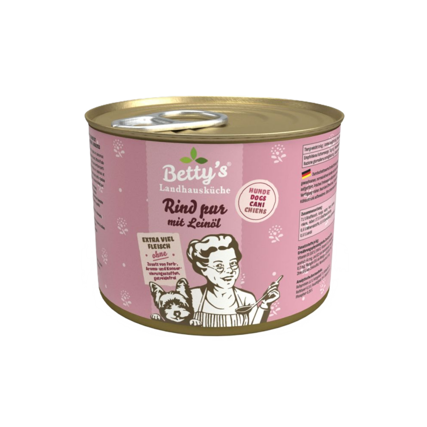 Betty’s Landhausküche Rind pur – Natürliches Hundefutter mit Leinöl