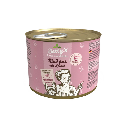 Betty’s Landhausküche Rind pur – Natürliches Hundefutter mit Leinöl