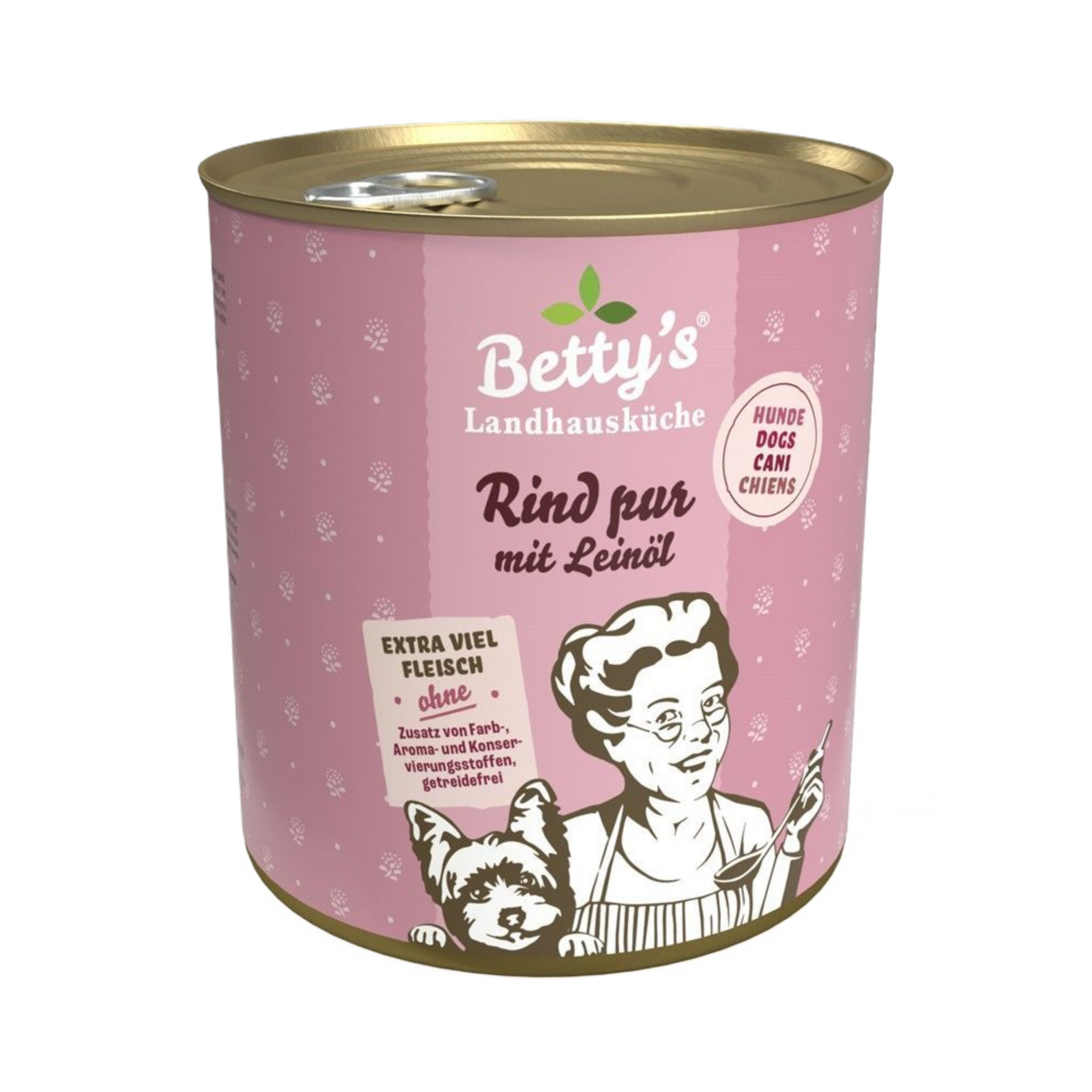 Betty’s Landhausküche Rind pur – Natürliches Hundefutter mit Leinöl