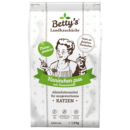 Betty’s Landhausküche Katze Adult – Kaninchen pur  Monoprotein. Sensibel. Konsequente Qualität.